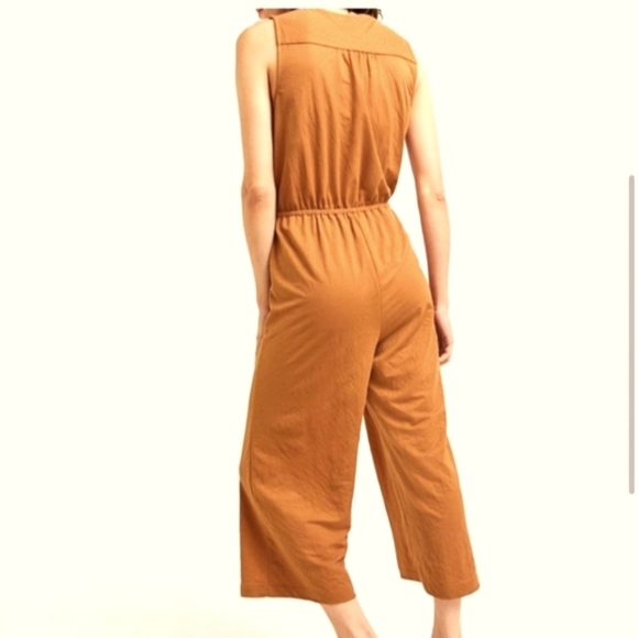 (M)🔥Reitman's🔥Viscose Jumpsuit Capri Ptp17"×L50" - Picture 3 of 8
